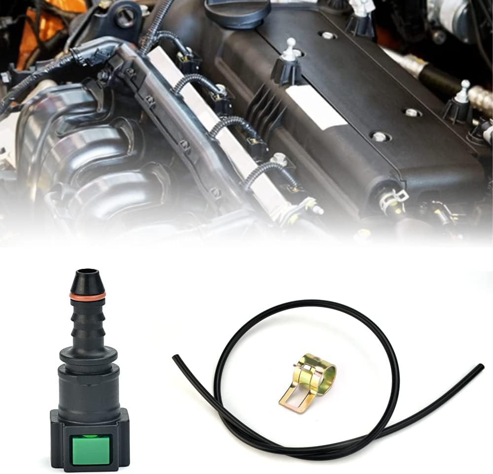 Quick-Release Fuel Line Coupler 7.89 Straight Fuel Line Connectors Leak-Proof Fuel Hose Kit with 1m Oil Hose of 6mm ID and 2pcs Hose Clamps of 8mm for Most Motorbike Car and Small Engines