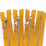 100% nuevo y de alta calidad. Juego de 2 piezas 5# (30-60cm) Cremalleras de cola abierta separadas de metal de latón con cremalleras de rosquilla Tiradores de cremalleras para coser-dorado, 30cm