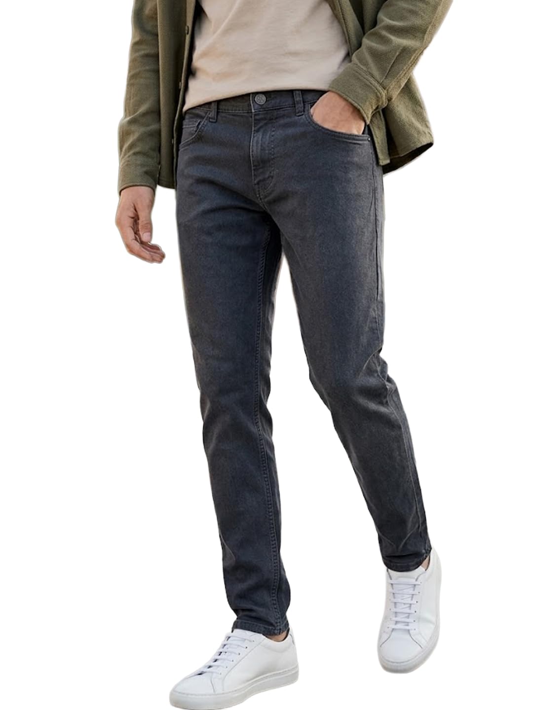 Urbano Men's Dark Grey Slim Fit Stretchable Jeans - Image 2