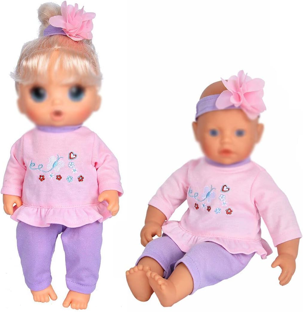5-Pack Doll Clothes Outfits Accessories Play Set for 10"-12" Dolls Includes Hair Bands and Hats