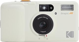 Kodak Snapic A1 35mm Reusable Film Camera - Compact Point & Shoot with 2-Zone Focus, Auto Flash, Double Exposure (Ivory White)