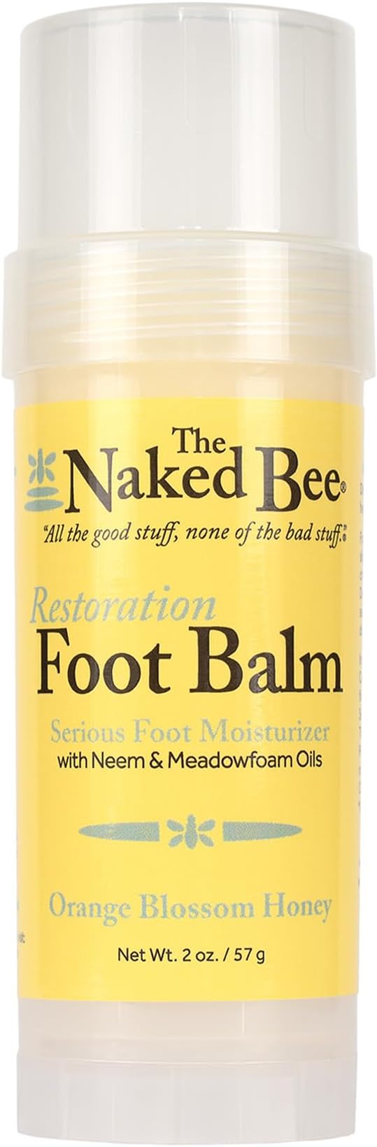 The Naked Bee Orange Blossom Honey Restoration Foot Balm Stick 57g | Foot Care Heel Balm Repair Moisturiser | Skin Care Moisturising Cream for Cracked Heels and Dry Skin