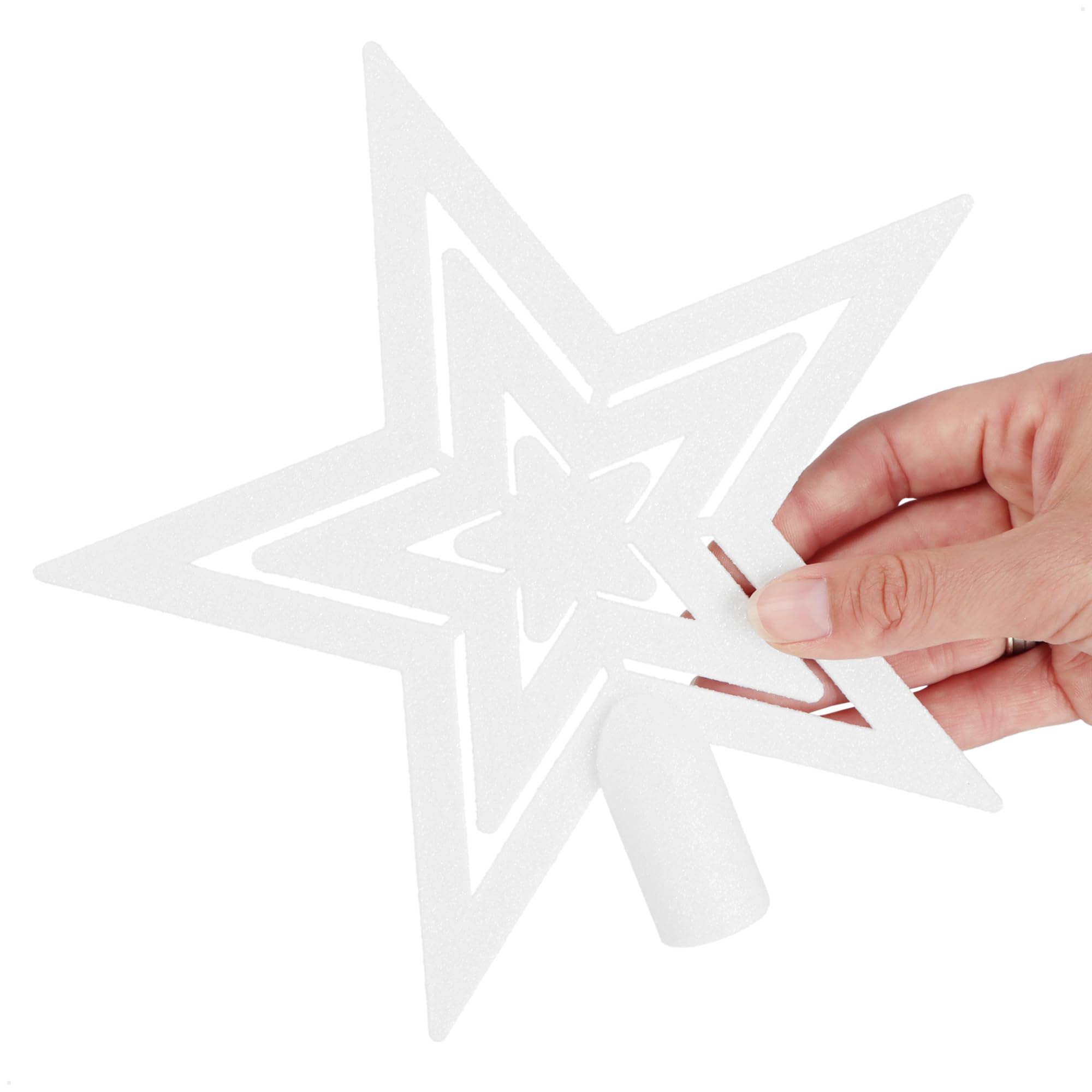 COM-FOUR® Adorno de árbol de Navidad con Estrella Brillante - Adorno de Estrella para árbol de Navidad - Adorno de árbol de Navidad para Cualquier Adorno de árbol - Flor de Pascua irrompible
