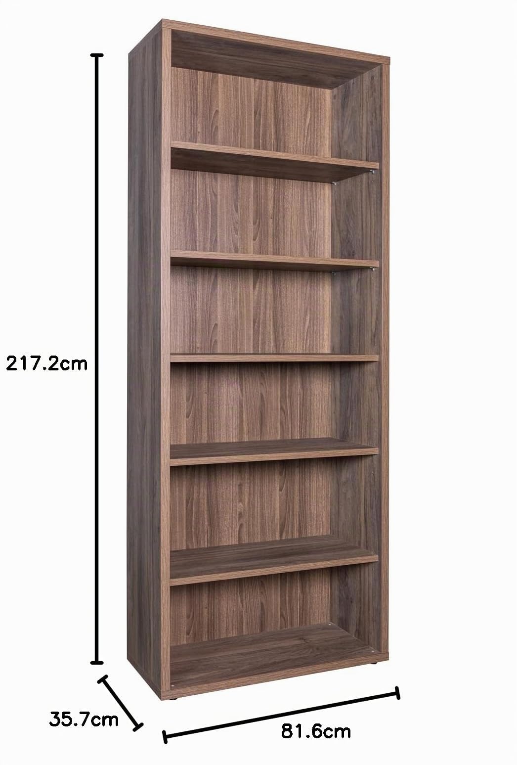 Composad | Libreria Alta della Linea DAVINCI BRERA Con 5 Ripiani Regolabili, Libreria Scaffale Moderna, (LxAxP) 81,60x217,50x35,70 cm, Noce Brera, Soggiorno, Studio, Ufficio, Made in Italy