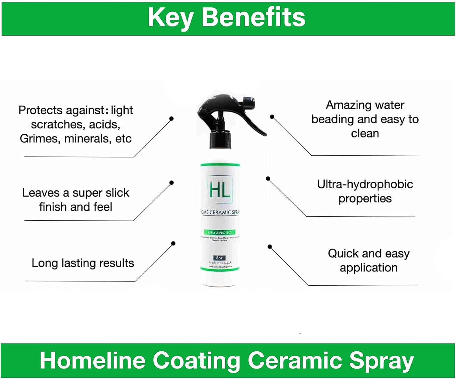 Homeline Coatings Home Ceramic Protectant Spray - Surface Protectant | Kitchen Bathroom Granite Glass & Stainless Steel Protection : Health & Household
