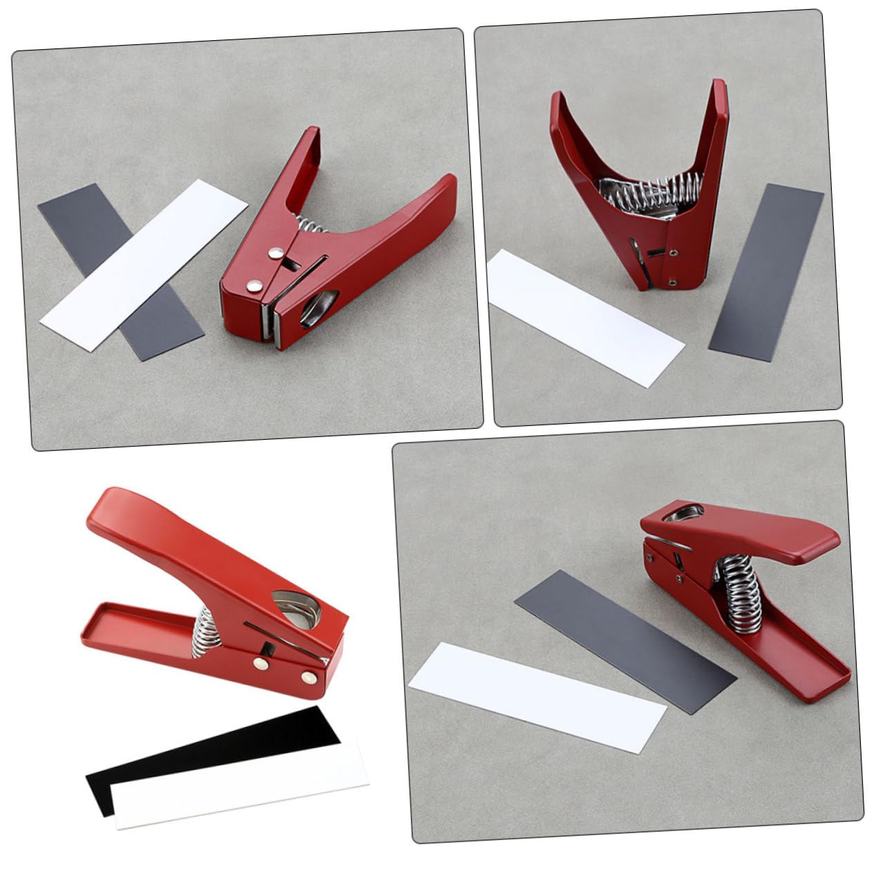Strumento per Taglio Plettri Chitarra Personalizzati in Metallo Rosso per Creazione Plettri Personalizzati Fai da Te