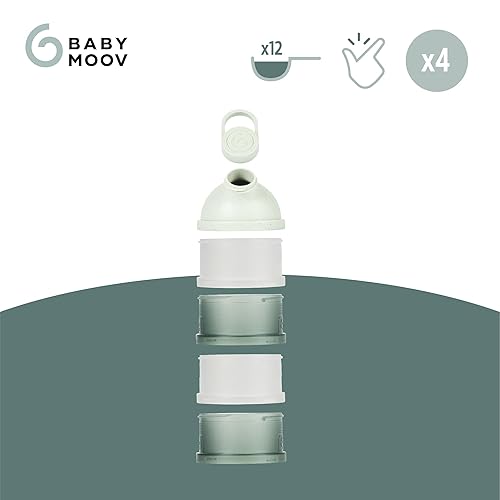 Miniatura 3 de Babymoov Babydose Dispensador de fórmula para llevar, fórmula para bebés sin BPA y contenedor de aperitivos, esencial de viaje, 4 compartimentos