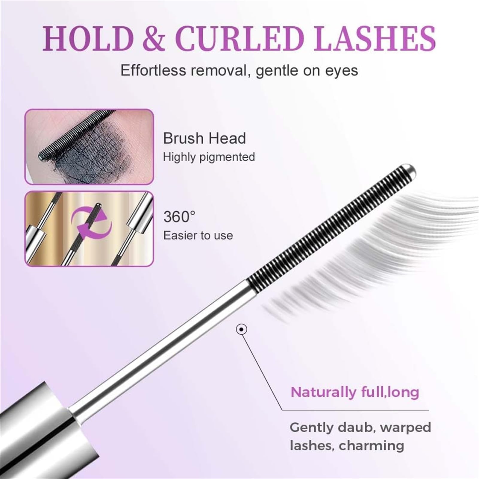 Mascara Con Spazzola In Metallo 3D Mascara Con Bacchetta di Metallo Primer for Ciglia Tubolare Ferro Arricciacapelli Lungo Impermeabile Senza Spazzole for Naturali E Sbavature(3)