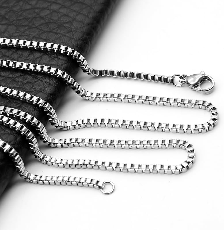 Box Chain for Men 925 Sterling Silver Box Chain Necklace for Men Women Lobster Clasp 1.5/2/3mm, 16-26 Inch - Image 4