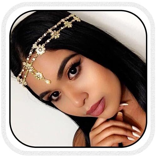 Unsutuo Hair Jewelry Head Chain Wedding Bohemian Floral Headband Elastic