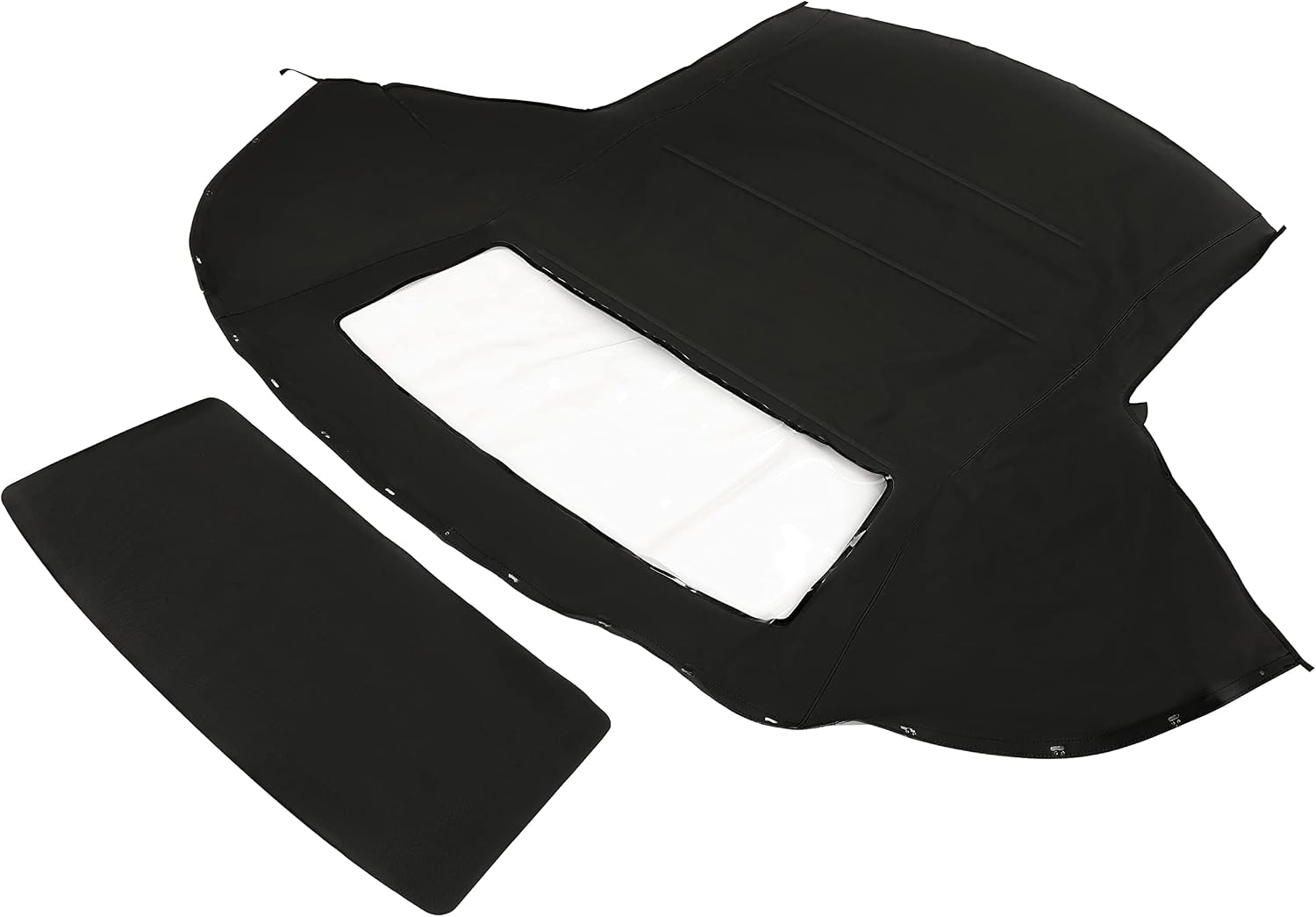 KUAFU Convertible Soft Top Roof Compatible with 1994-2002 Chevy Chevrolet Camaro & Pontiac Firebird Black Sailcloth Vinyl Top & Clear Plastic Window