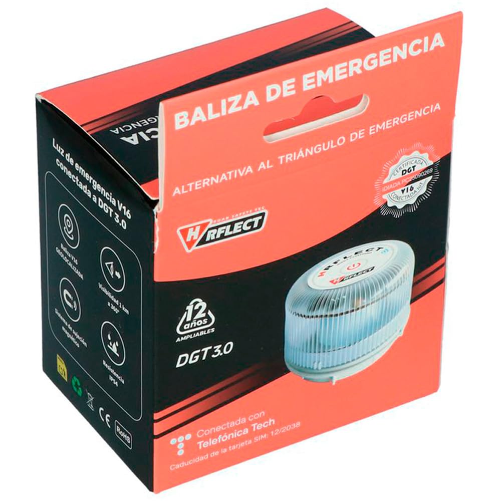 V16 Iluminación de Emergencia España DGT 3.0 - Tarjeta SIM Incluida