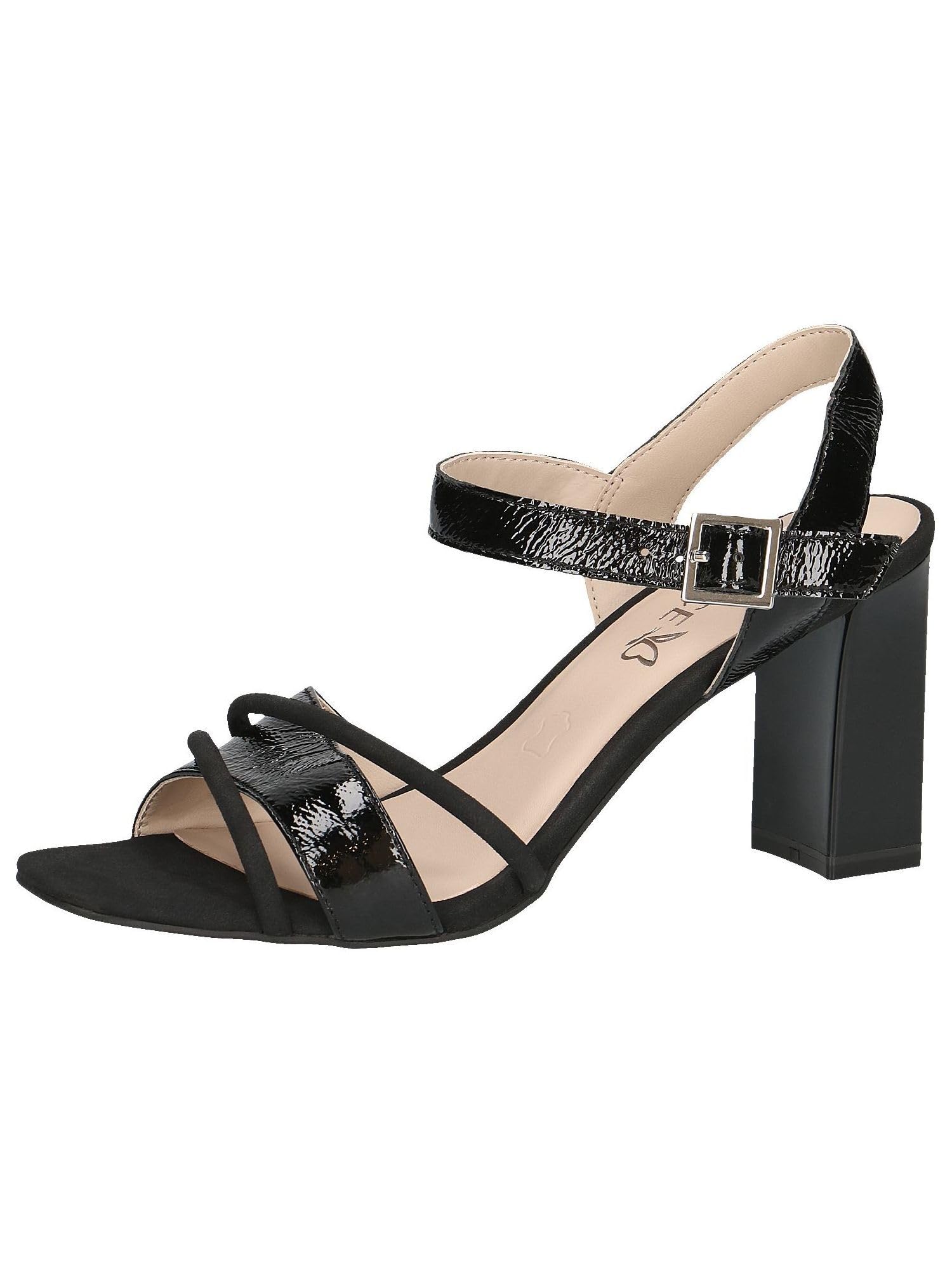 CAPRICE Women's heeled sandals Elegant Festive, Black (Black Comb), 7.5 UK