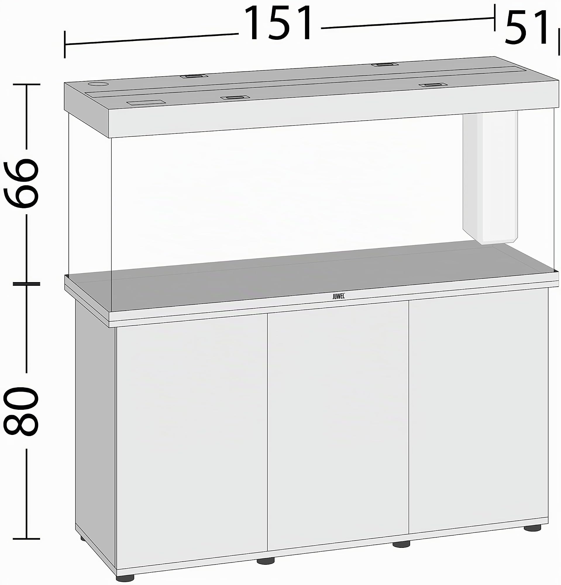 Juwel Aquarium, Rio 450 LED, Acquario con mobiletto SBX