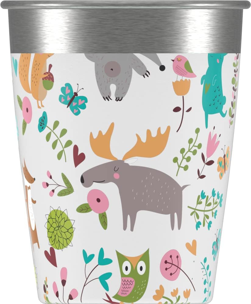 SIGG - 4x Kids Cup Set Animals - Stainless Steel - No Plastic - Durable - Dishwasher Safe - for Baby Girls, Boys - 12 oz