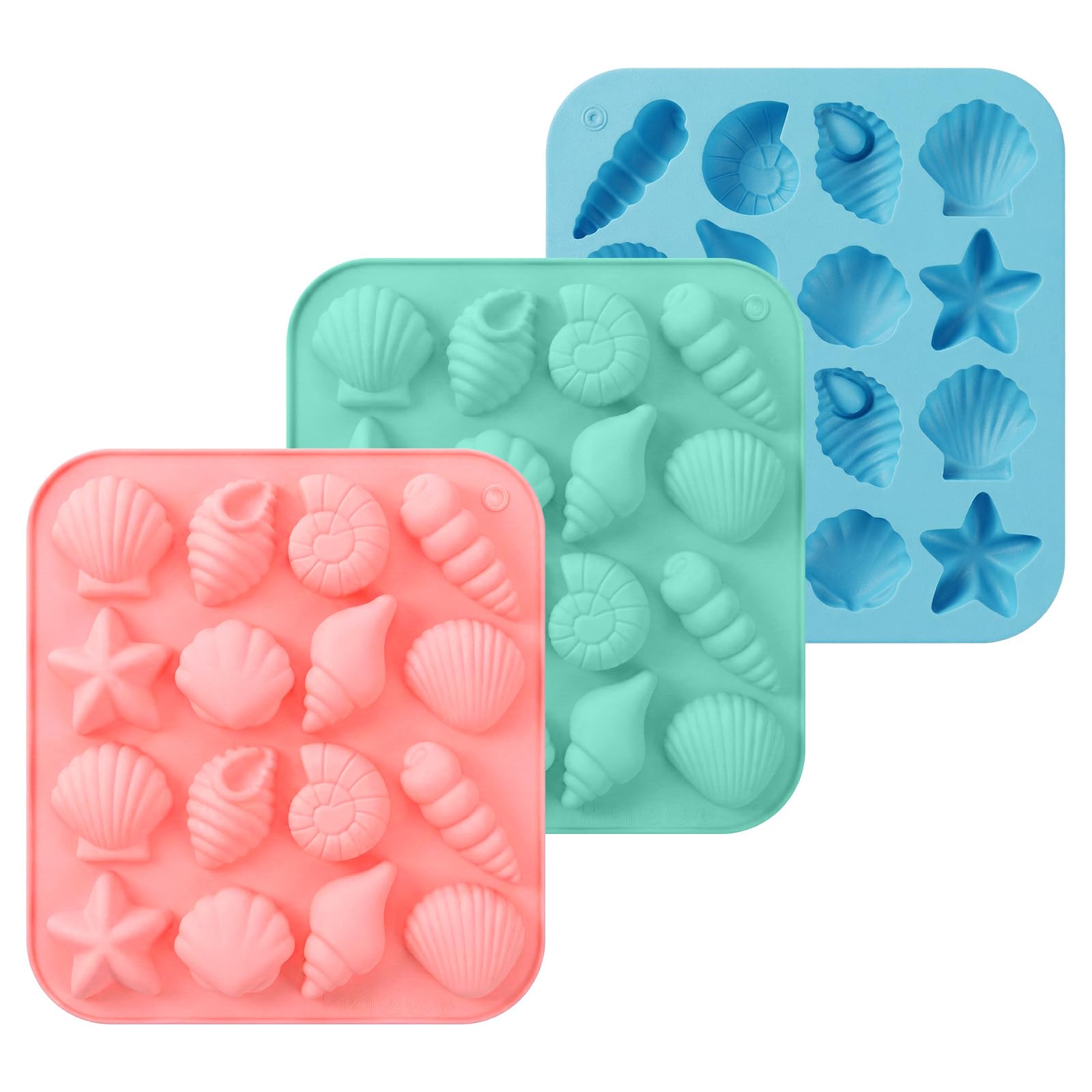 3 Pcs Seashell Silicone Molds, Ocean Themed Baking Molds