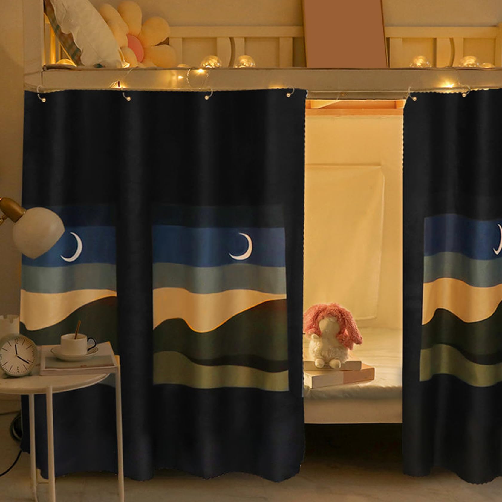 Tende da Letto a Castello, 2 Pannelli 79x59 Tende da Letto a soppalco Notturno alla Luce della Leggera con