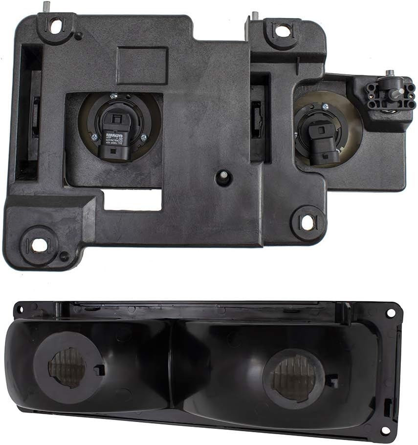 Brock Headlights and Front Signal Marker Lights Compatible with 1994-2002 Chevy GMC C/K 1500 2500 3500 Old Body Style Pickup Truck