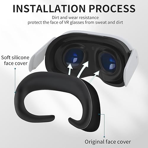 Miniatura 2 de Hibloks VR Silicone Face Pad Cover for Meta Quest 3 Original Headset Accessories, Anti-Sweat, Anti-Slip, Washable, VR Face Cushion Pad Mask for