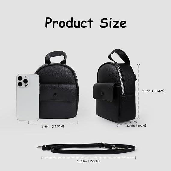 Mini Backpack, PU Leather Girls Backpack Small Backpacks for Women, Women's Fashion Backpacks Small Cross Body Bag for Shopping, Travelling, Working