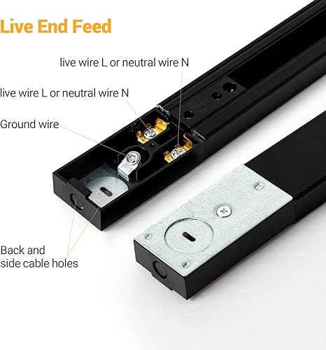 Miniatura 6 de VANoopee Kit de iluminación LED de 12 luces con rieles de pista tipo H de 6.6 pies, cabezales de luz regulables, lámpara de techo brillante para