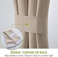 Vista 3 de MIULEE - Cortina blackout para puerta francesa con aislamiento térmico y bolsillo para cortinero