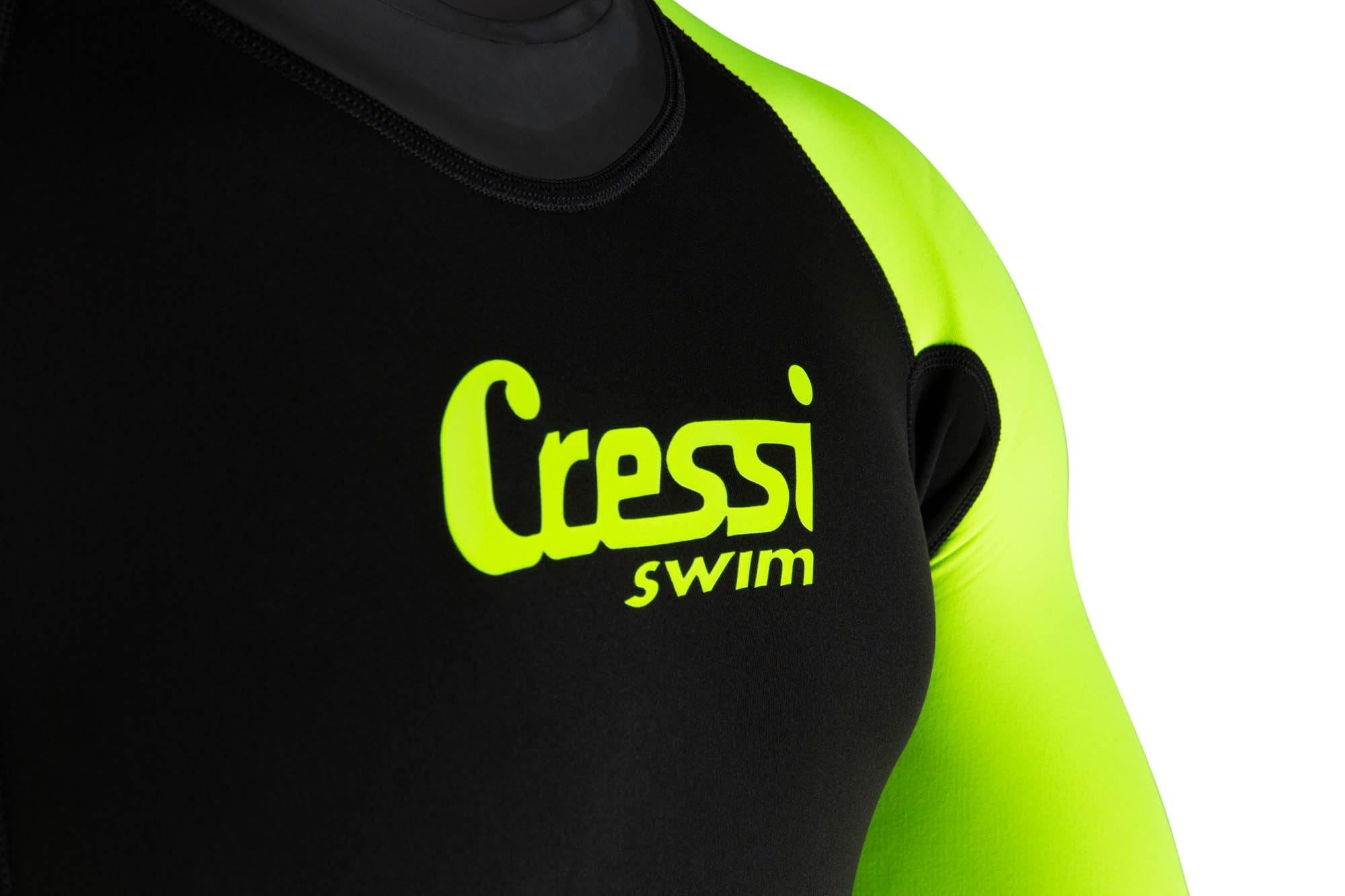Cressi Karua Man Monopiece Swimsuit Multi Thickness 3/2 mm - Muta Monopezzo da Nuoto Neoprene Bifoderato 3/2 mm, Nero/Lime, Uomo