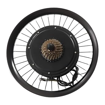 20" Rear Wheel Brushless Motor, 200mm Dropout Rear, 72V 2000W Electric Bike Conversion Kit with 9 Speed Gears LCD Dispaly, Rear Hub Assembly Gearless Motor Kit for Ebike 20"