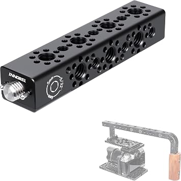 INNOREL CB4 CNC Aluminum Alloy Multi-Function Cheese Handle, Cheese Grip Extension Bar, Featuring 3/8" and 1/4" Arri Locating Holes for Camera Cage Frames, Cheese Plates, Any 3/8" Threaded Point