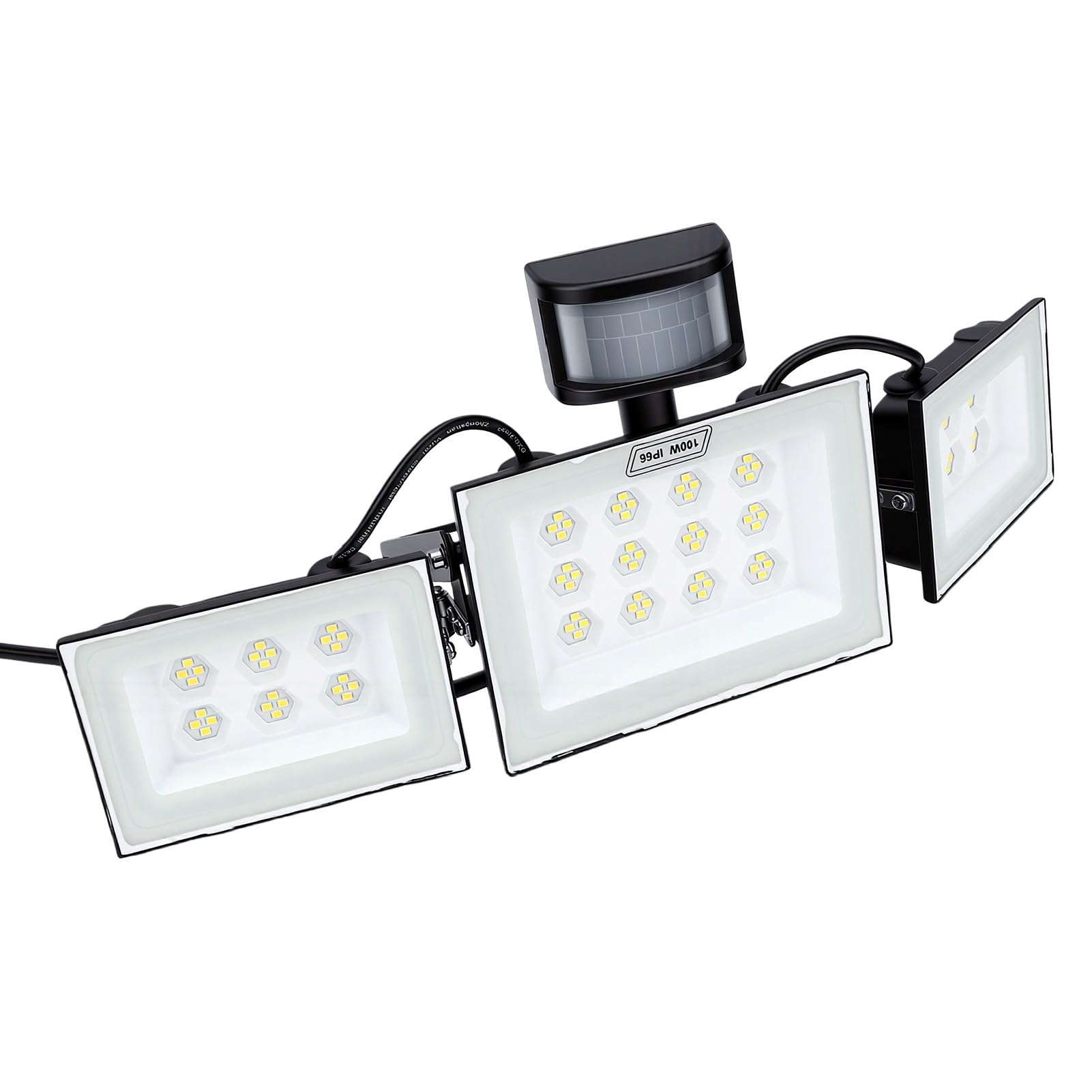 ZJchao LED Flood Light 100W 15000lm IP66 Zmierzch do Świtu PIR