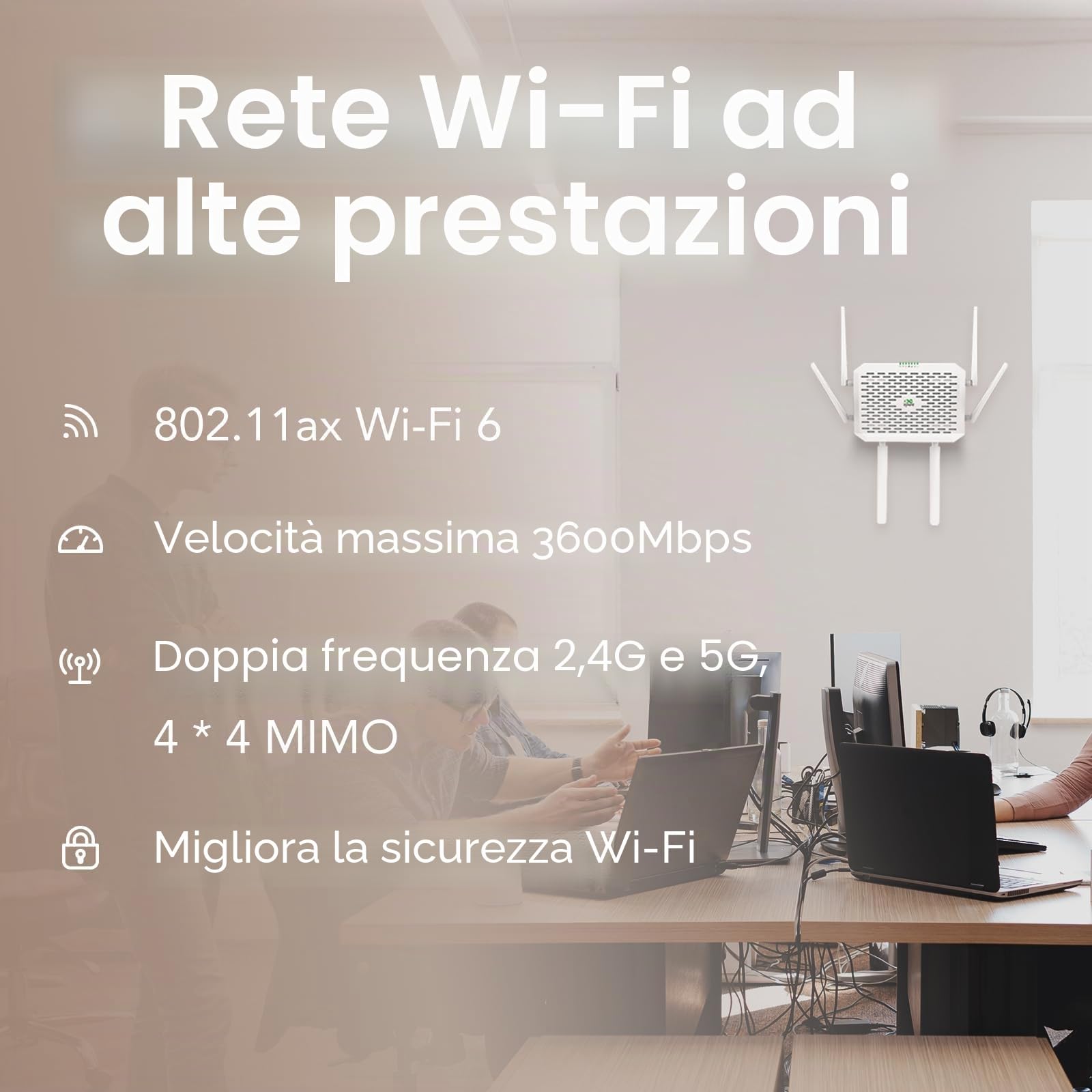 InHand Networks 5G Router,FWA,AX3600 Wi-Fi 6,Duale SIM Slots,Link Backup,Built-in VPN,Crittografia Dati,APP&Cloud Gestito,Connettere fino a 220 dispositivi(Wi-Fi 128), 2.5 GbE Porte