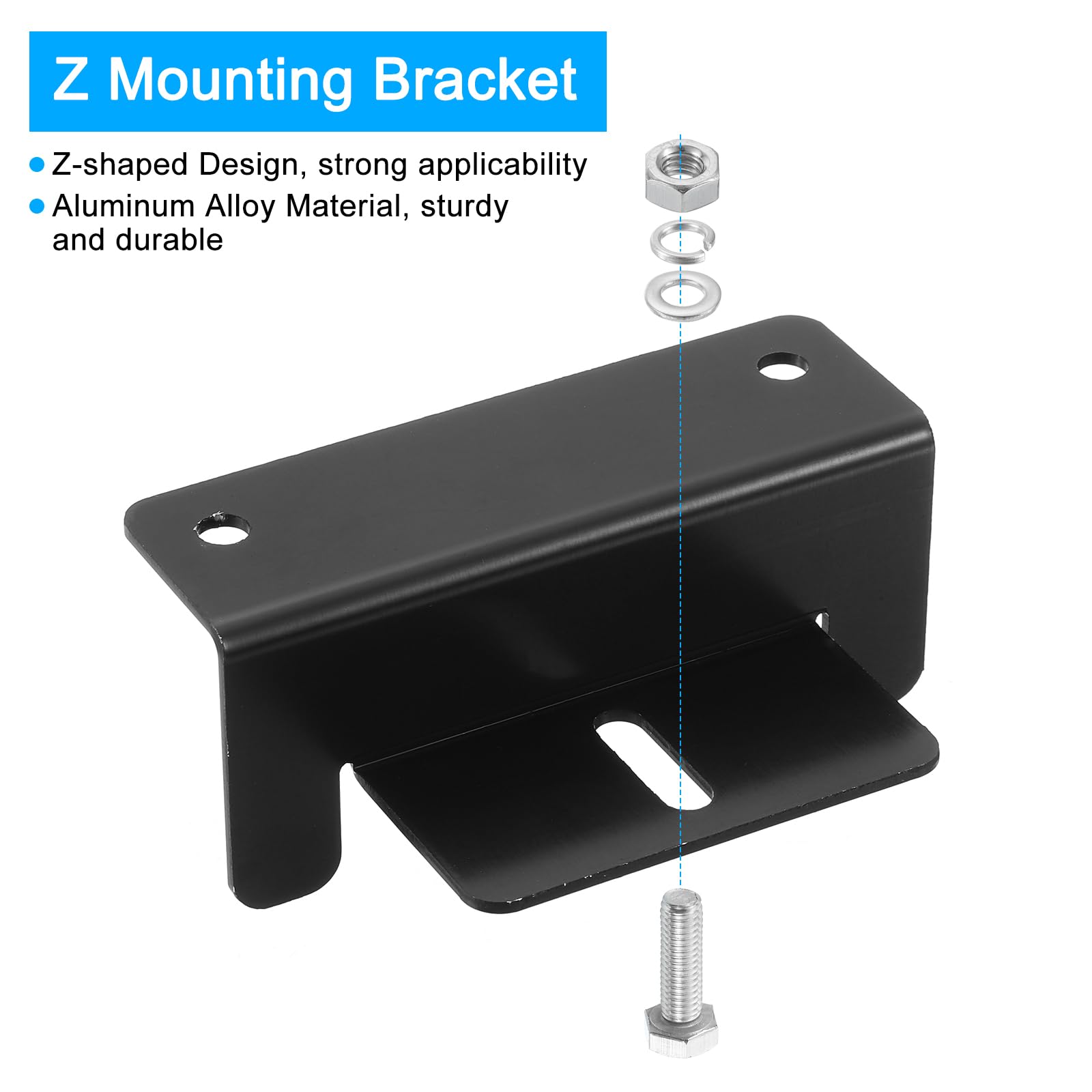 Solar Panel Mount Set Of 4 In Black, High-Quality Z-Angle Brackets