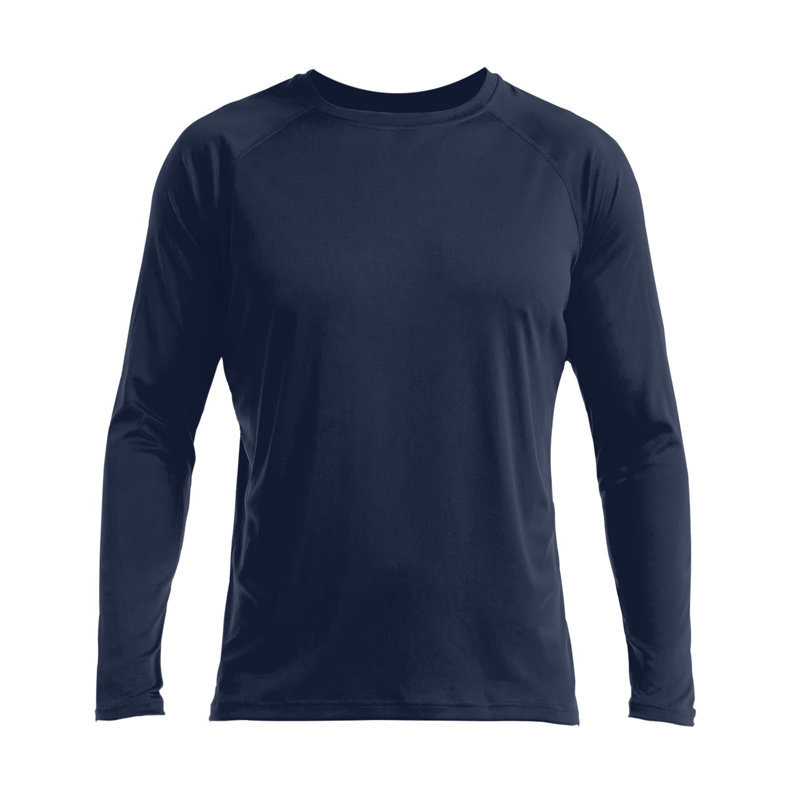 HISKYWIN Men's Long Sleeve Shirts Lightweight UPF 50+ Sun Protection SPF Outdoor T-Shirts Fishing Hiking Running Tee Tops, Dark Blue, Large
