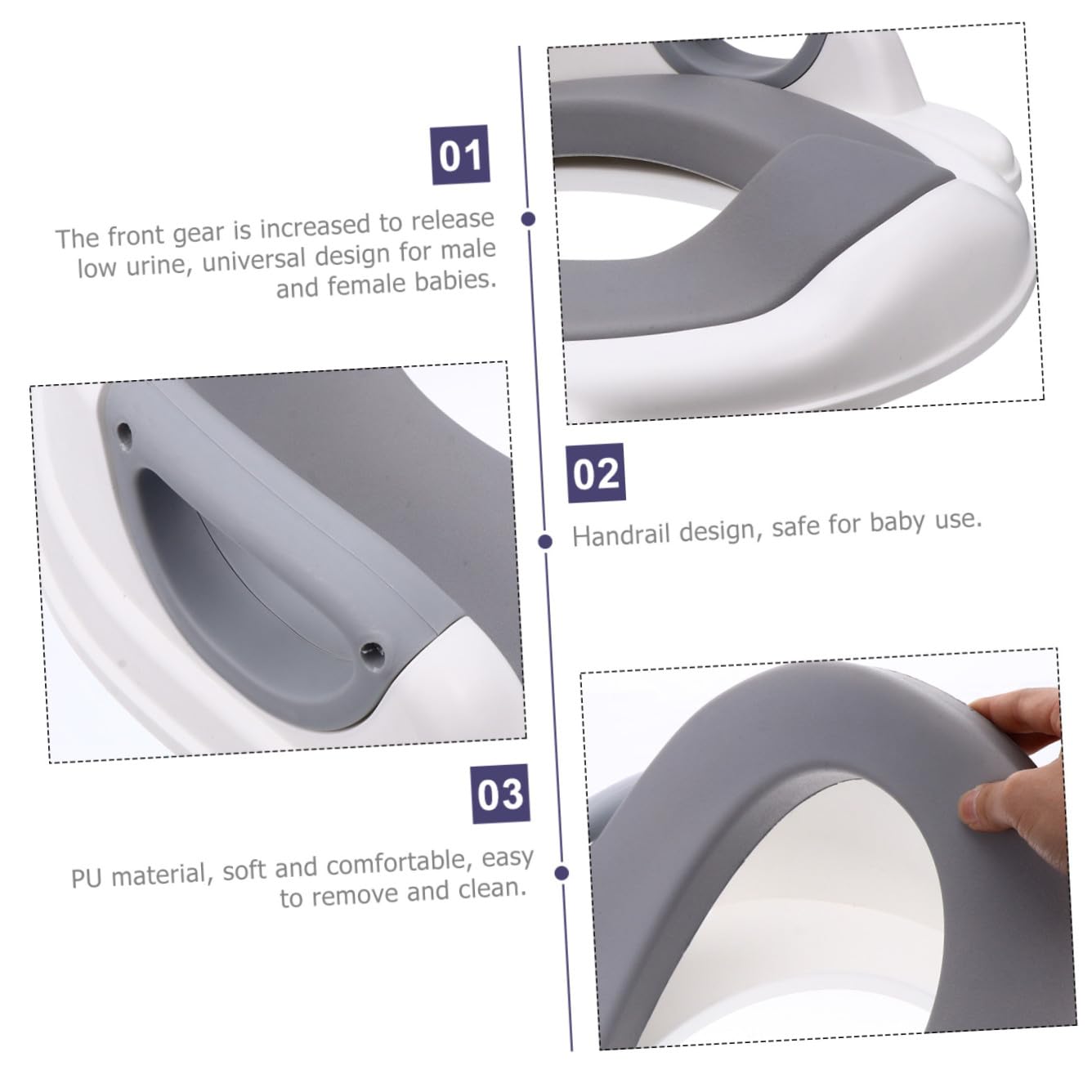 Asiento de Entrenamiento para Inodoro para Niños Cojín Pu | Antideslizante, Respaldo Estilizado, Extracción Sencilla y Limpieza Rápida, Diseño Ergonómico y Niños