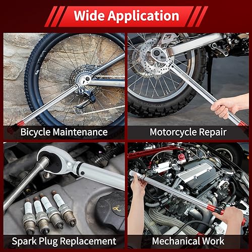 Image of Hairich 3 /4-Inch Drive Click Torque Wrench, Dual-Direction Adjustable 60 tooth 100-400ft.lb /136-542Nm, Professional Inch Pound Torque Wrench, for Maintenance Tool and Product Assembly