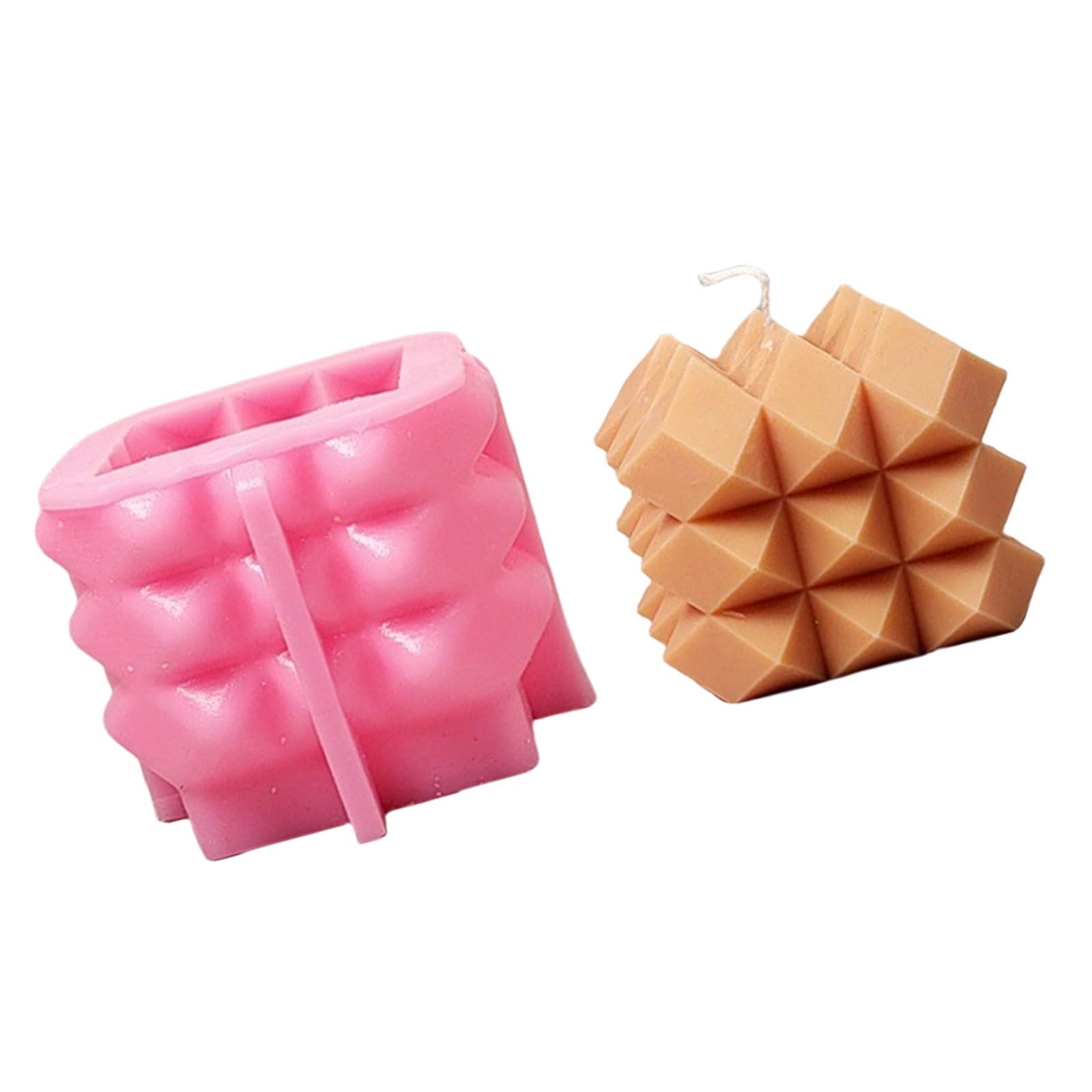 Moule à bougie en silicone cubique pour création artisanale en résine et savon DIY