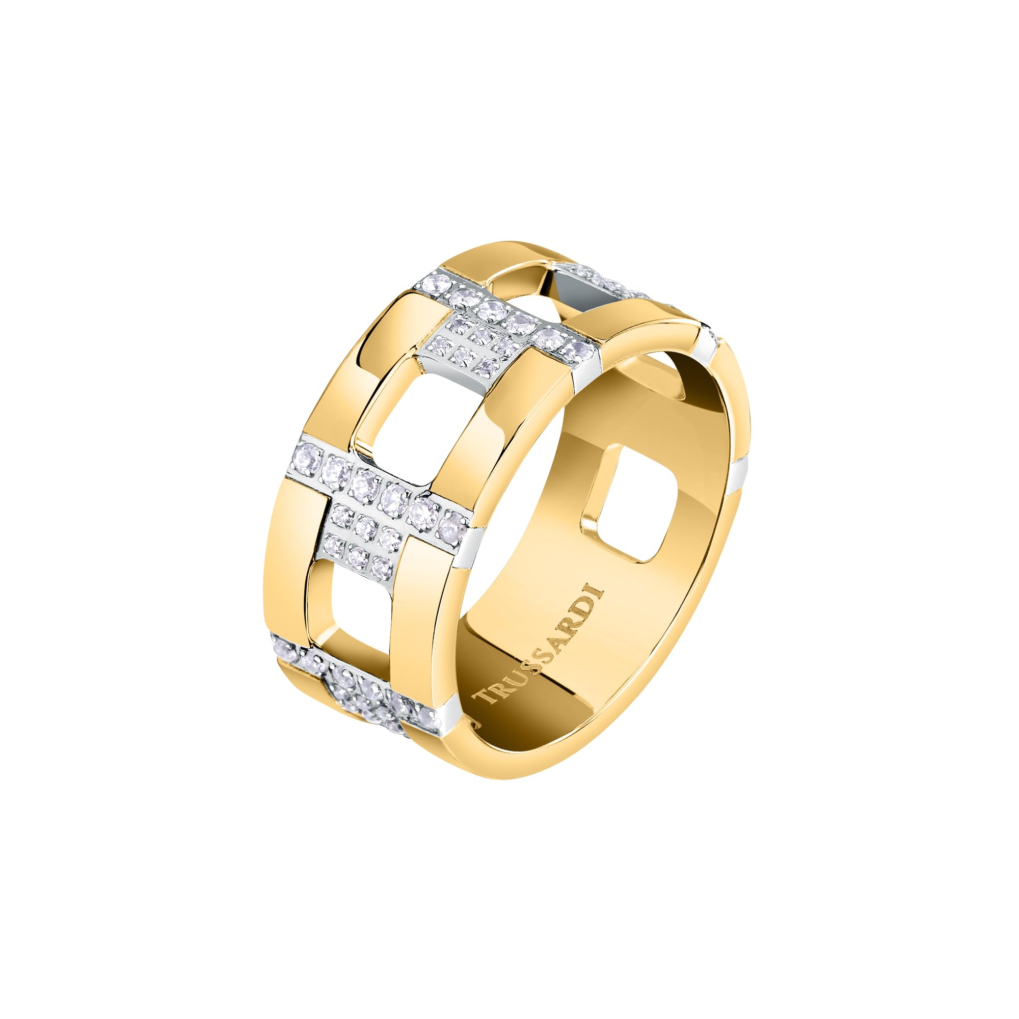 Trussardi TJAXC38012 - Anello da donna in acciaio con logo T