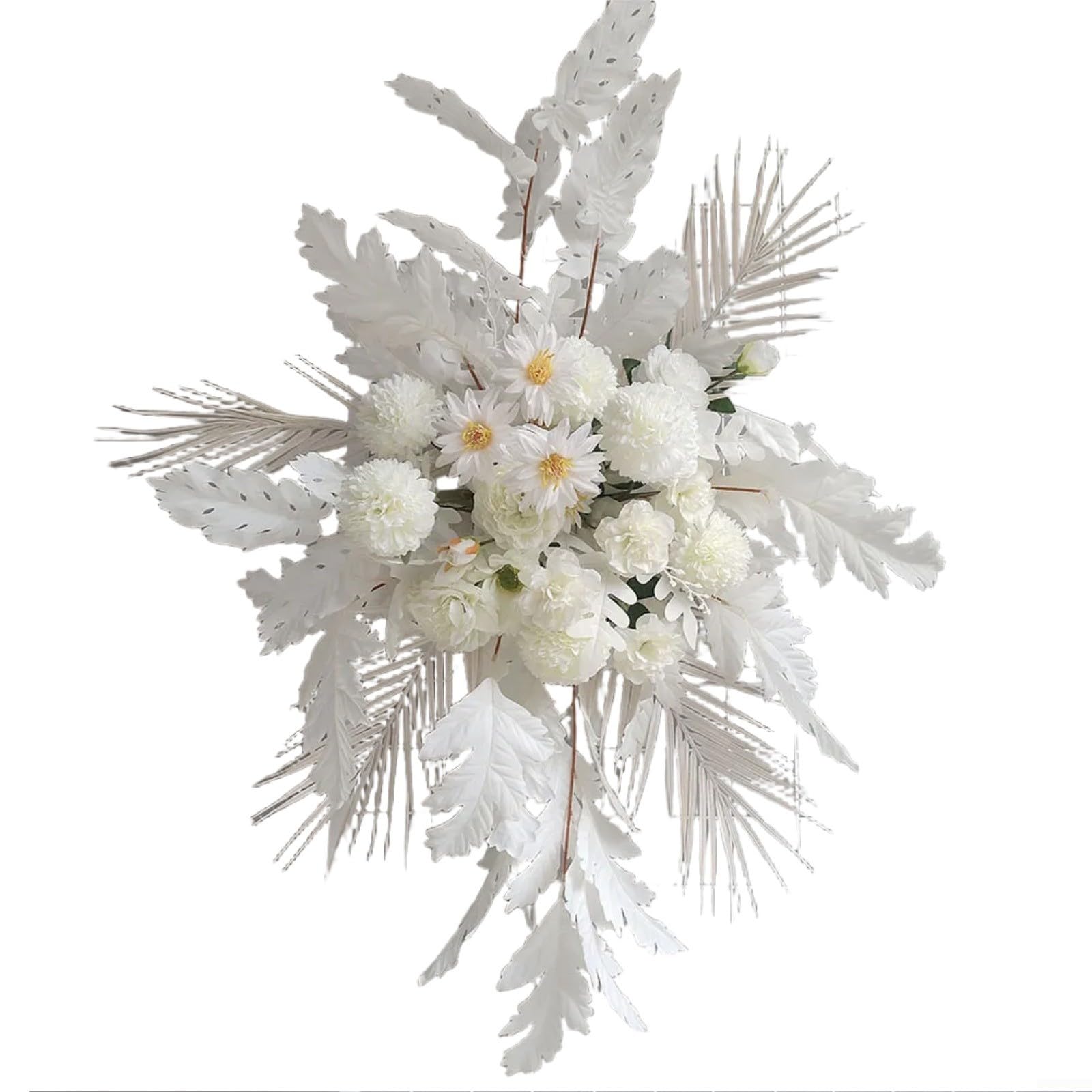 Künstlicher Blumenbogen, 100 x 70 cm, Hochzeitsgang-Dekoration mit Haken zum Aufhängen, für rustikale Zeremonie, Hintergrund, Fotokabine, Rosa