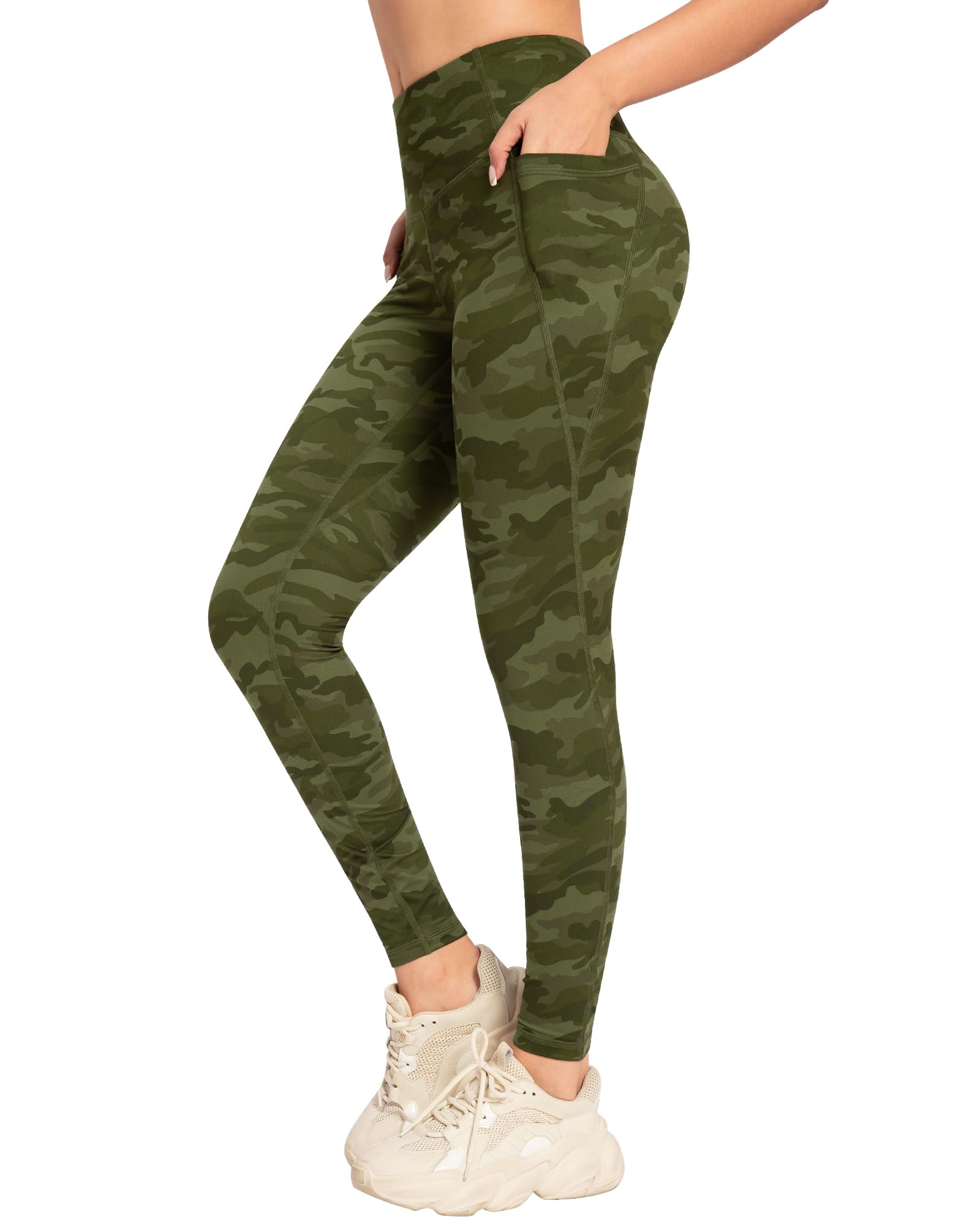 Leggings con bolsillos para mujer, control de abdomen, cintura alta, suaves, para entrenamiento, atletismo, correr, yoga, gimnasio — view 27