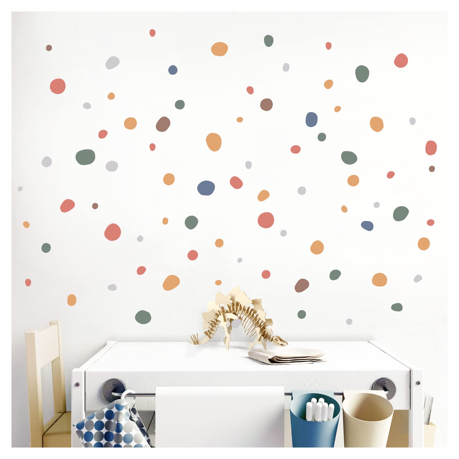 Little Deco Wandtattoo Tupfen für Babyzimmer 92 Stück Wandsticker für Kinderzimmer Dots Kreise in Rot Gelb Blau Set Wandaufkleber Wanddeko DL925-9