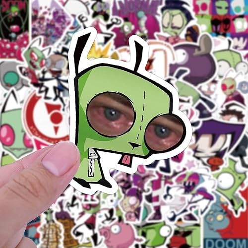 Miniatura 7 de 50 calcomanías divertidas de invasor de anime de dibujos animados ZIM Invader para motocicletas coches teléfonos pianos guitarras monopatines