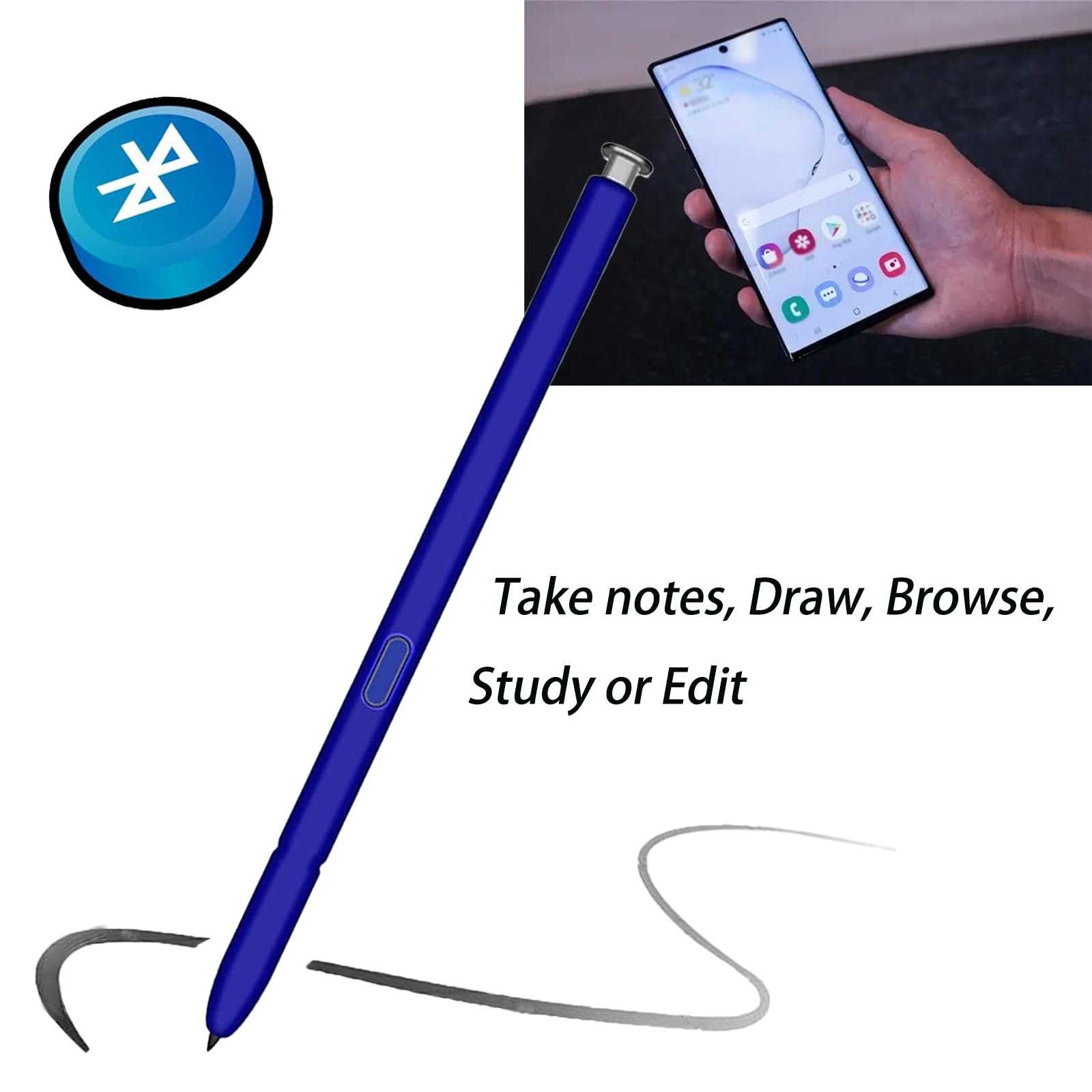 Lápiz Capacitivo S Pen Con Bluetooth Para Samsung Galaxy Note 10, Note 10+, Note 10 Plus 5G (Aura Glow)