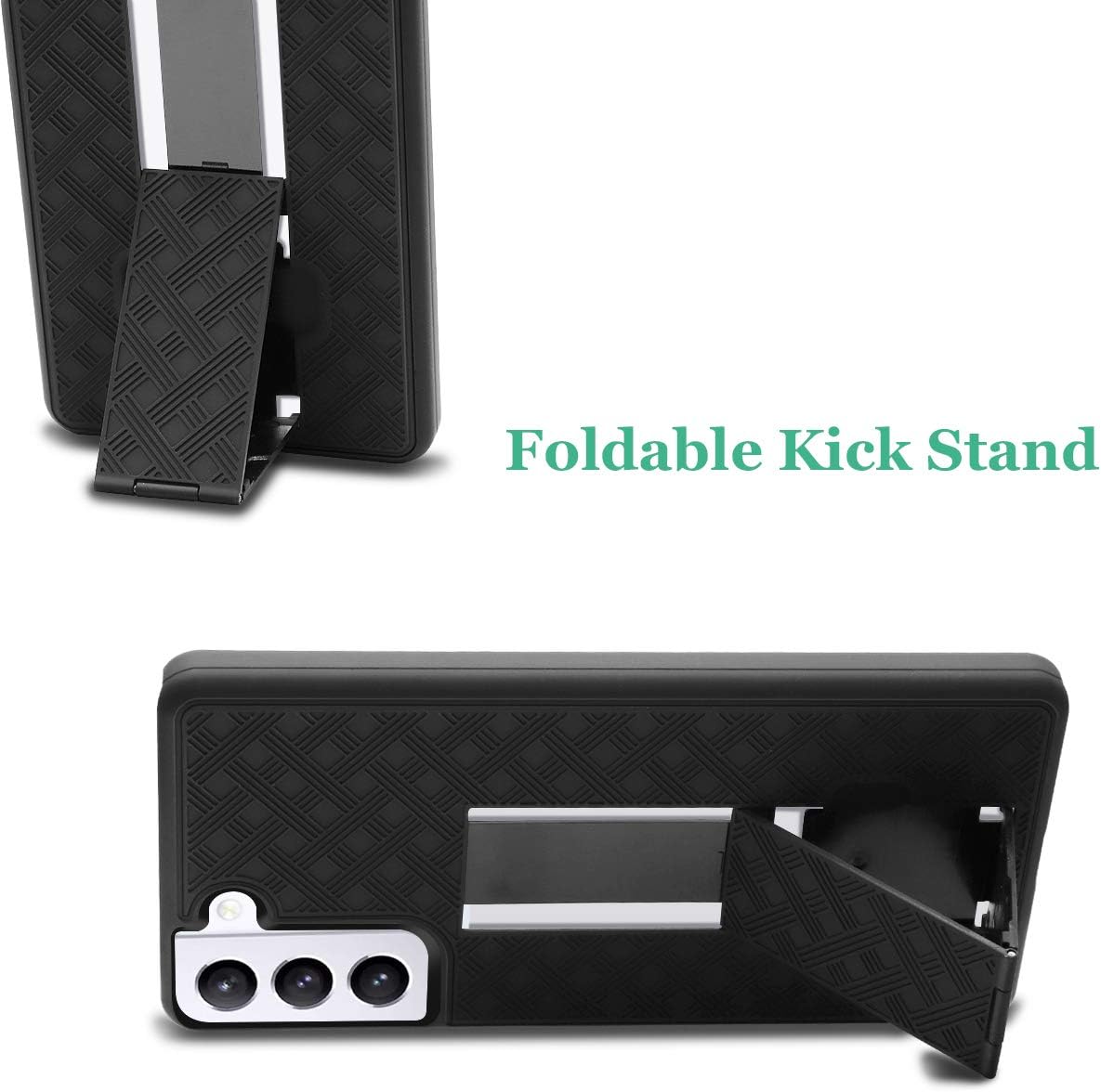 Samsung Galaxy S21 Plus Case, Fingic Galaxy S21 Plus Belt Clip Holster Case Slim Combo Shell with Kickstand Swivel Belt Clip Holster Rugged Protective Cover for Samsung Galaxy S21 Plus 6.7 inch, Black