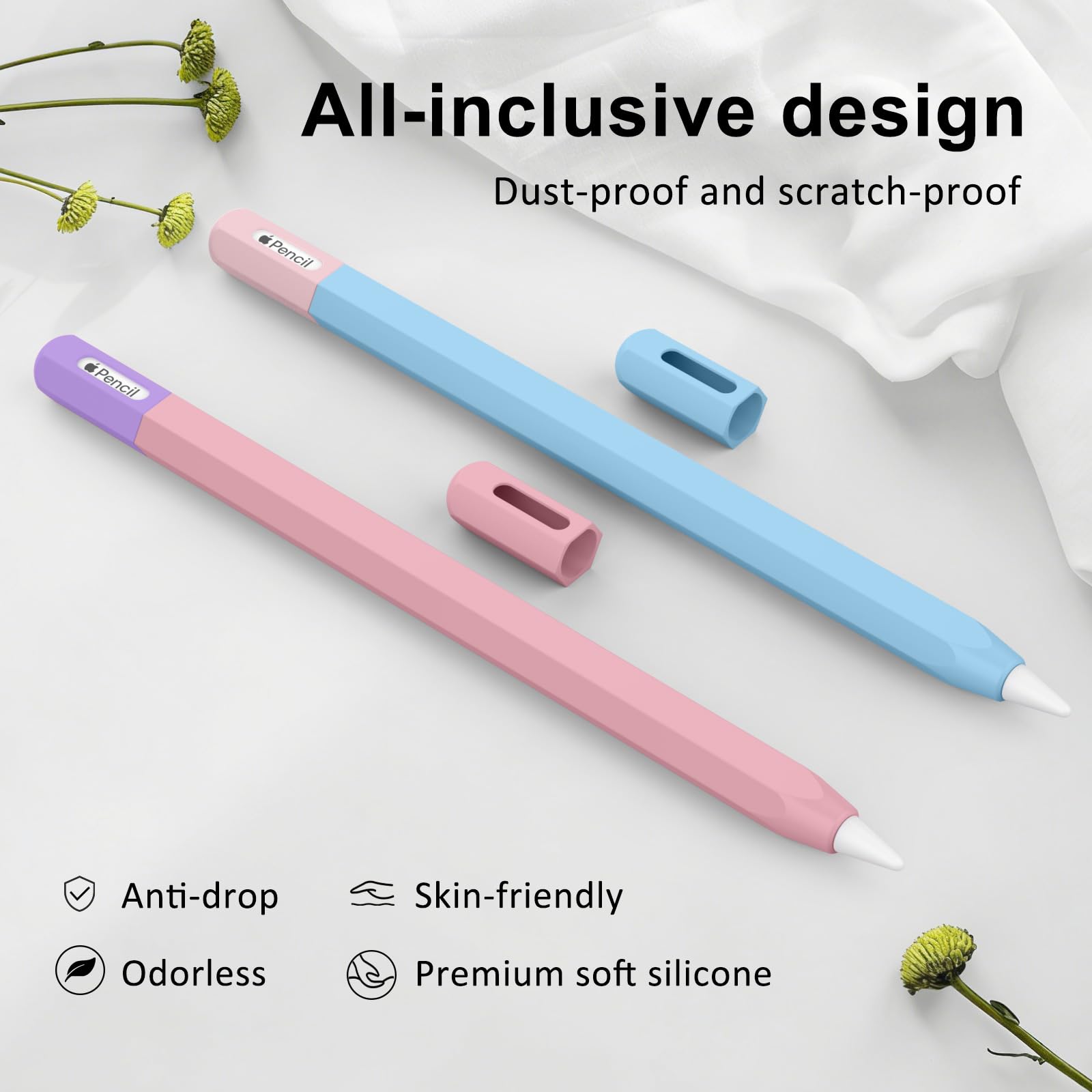 Tobfit Silicone Case for Apple Pencil (USB-C) 2023, Ultra Thin Proteative Cover Soft Skin Anti-Slip Pencil Grip Holder Compatible with Apple Pencil 3rd Generation Pink — Amazon image 5