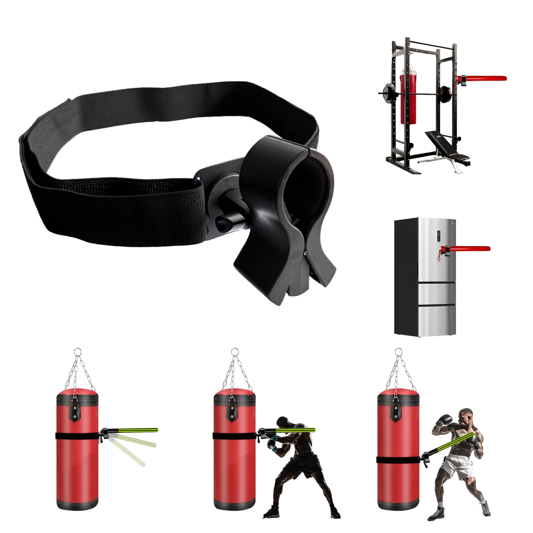 Wuquar Adjustable Boxing Stick Fixing Device for Punching Bag Freestyle Training - Magnetic Base, Easy Installation, Ideal for Boxers, Boxing Enthusiasts, Fitness Enthusiasts (001A)