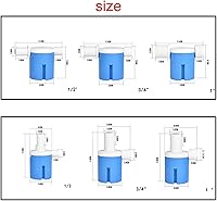 Vista 3 de 1/2" 3/4" 1" Fully Automatic Float Valve DN15 Water Level Control Valve Anti Corrosion Nylon Ball Valve(1",BLUE_ES)