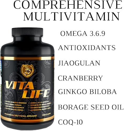 Miniatura 2 de RSN | Vita Life | Multivitamínico completo y mineral + COQ-10 | EFA | Mezcla de verduras y hierbas | 150 cápsulas