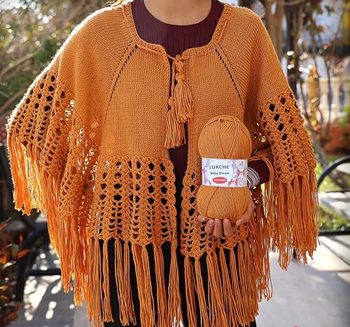 Image of Baby Dream Soft Yarn - 100% Acrylic, Premium Anti-Pilling, 3.5 oz (100g), 273 yds - Soft Yarn for Crochet and Knitting Projects (Mustard)
