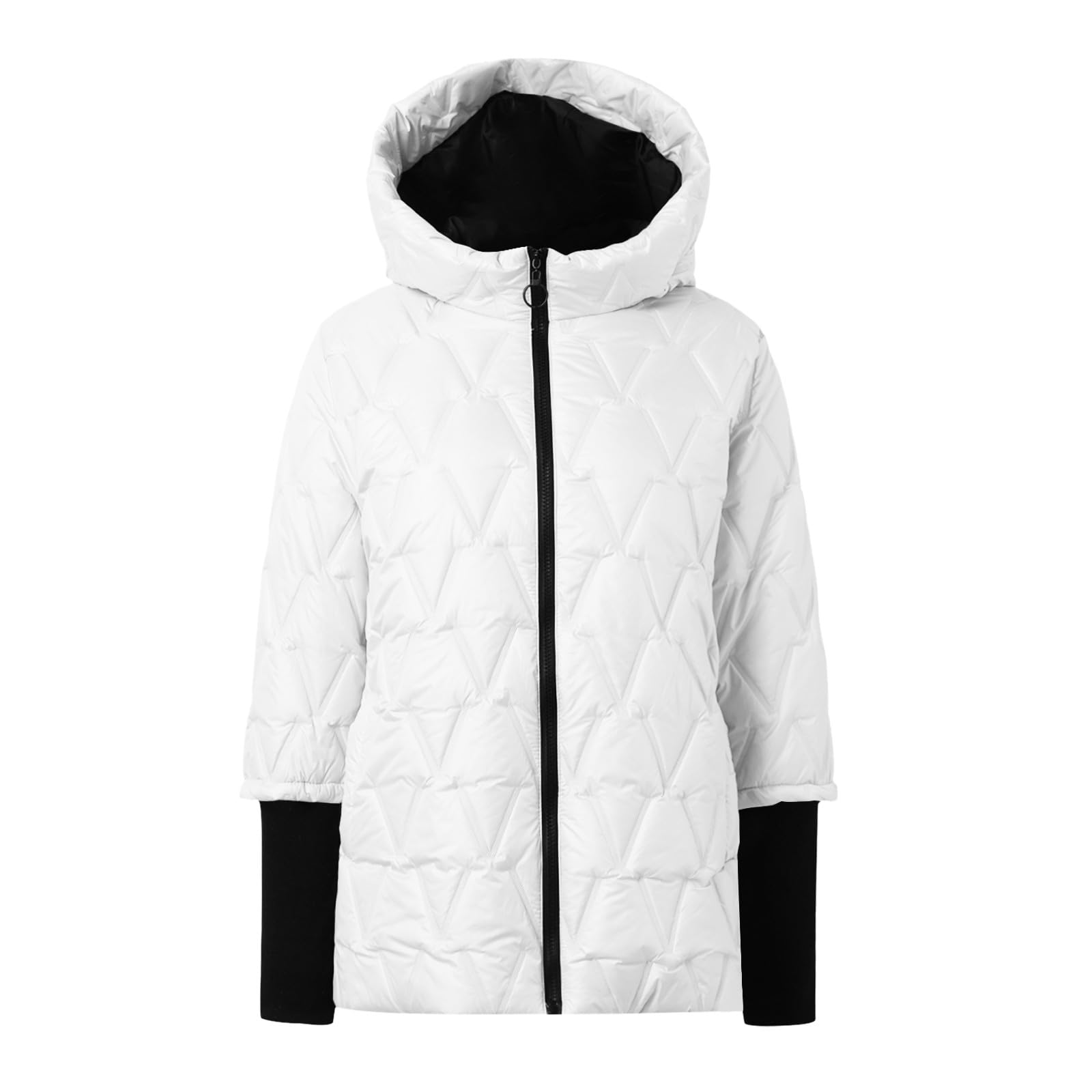 Cappotto Giubbotto Donna Invernale Giacca Corto Felpa con Cappuccio Imbottita Caldo Cappotti Outdoor Parka Piumino Manica Lunga Streetwear Con Tasca Invernali Antivento Antipioggia Giacce