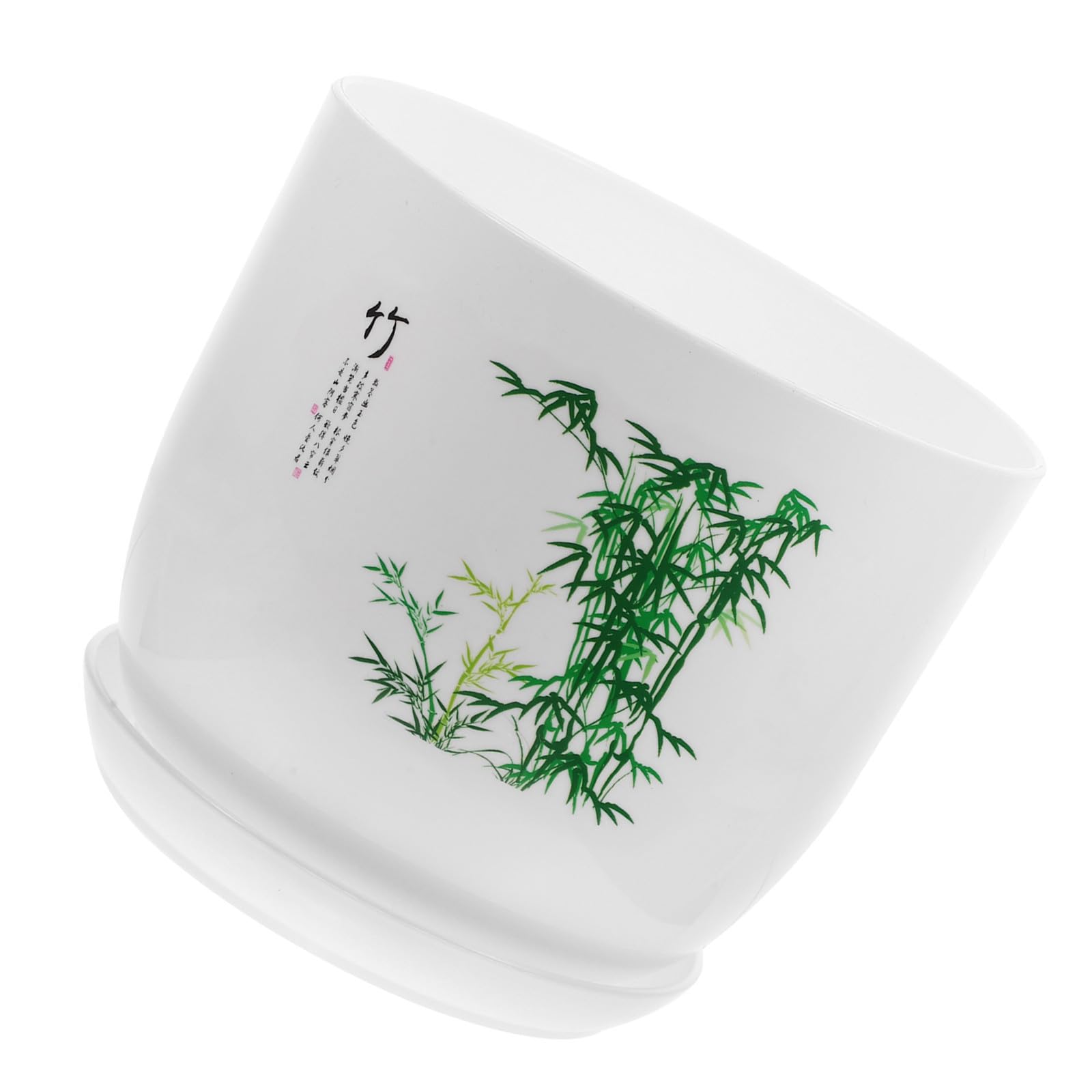Pot de plante en plastique solide au design raffiné imitation céramique élégante